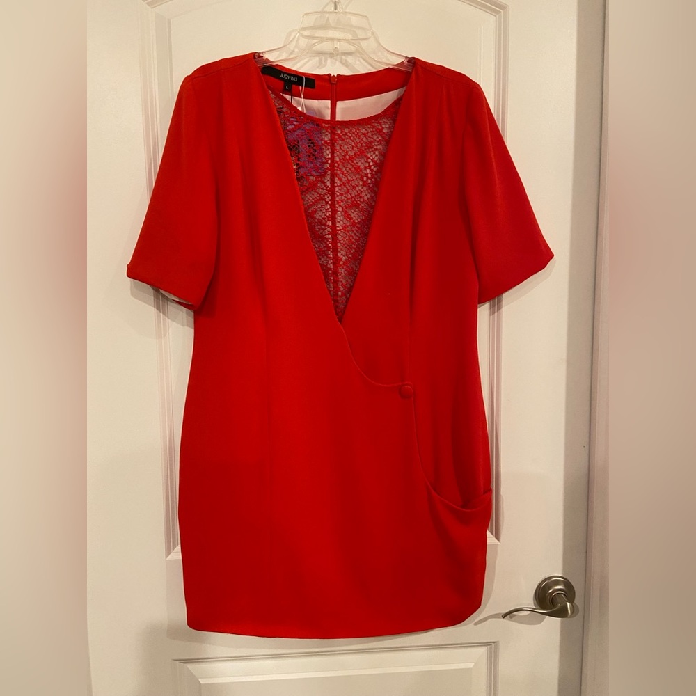 Judy Wu red cocktail dress. Size L.